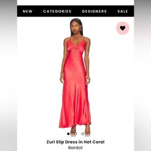 Red Zuri Slip Dress by Bardot. Lined and weighty. Never worn.